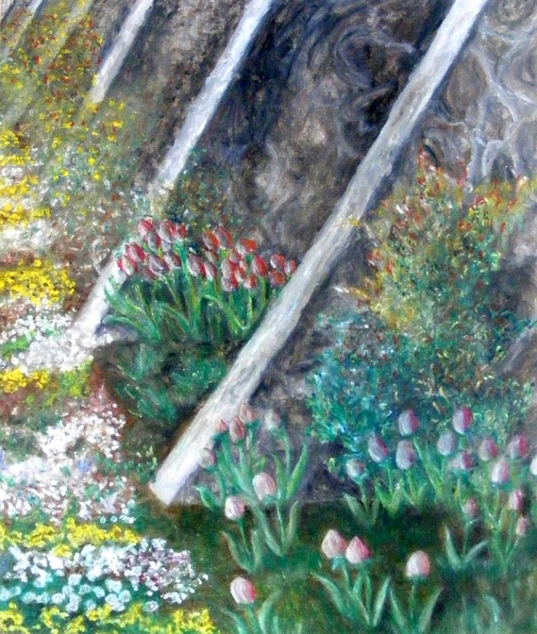 A-Frame Church painting by Adrienne Harvey McCoy