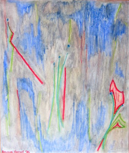 Abstract Flowers in the Rain painting by Adrienne Harvey McCoy