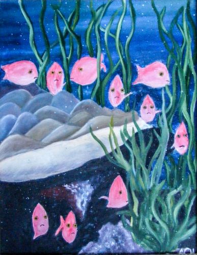 Fish Swimming painting by Adrienne Harvey McCoy