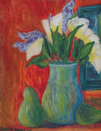 Flowers in a Vase pastel by Adrienne Harvey McCoy