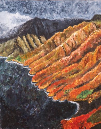 Mountains in Kauai painting by Adrienne Harvey McCoy
