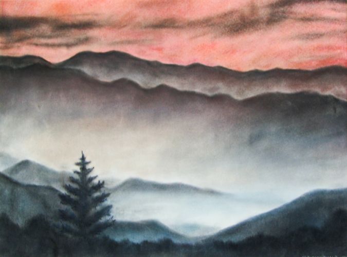 Mountains pastel by Adrienne Harvey McCoy